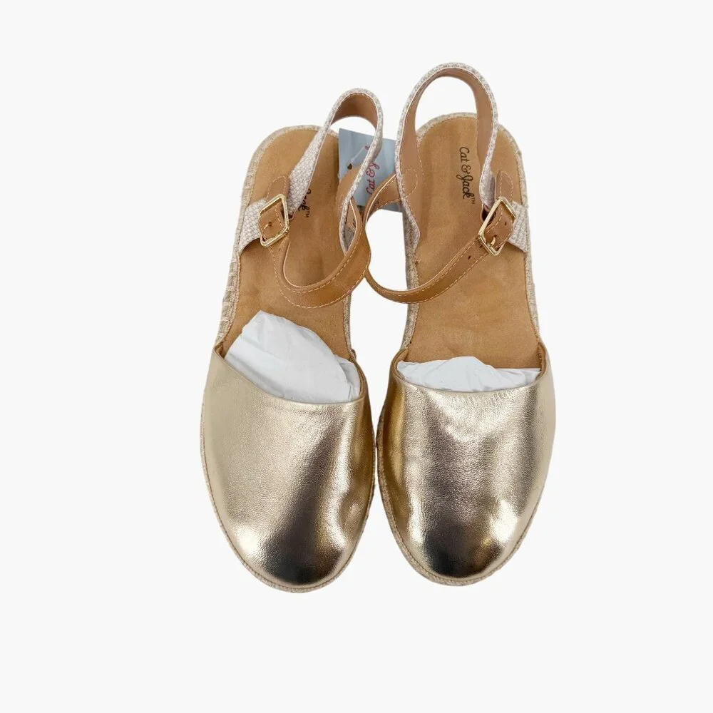 NEW Cat & Jack Kids Luna Jute Espadrille Sandals - Gold
